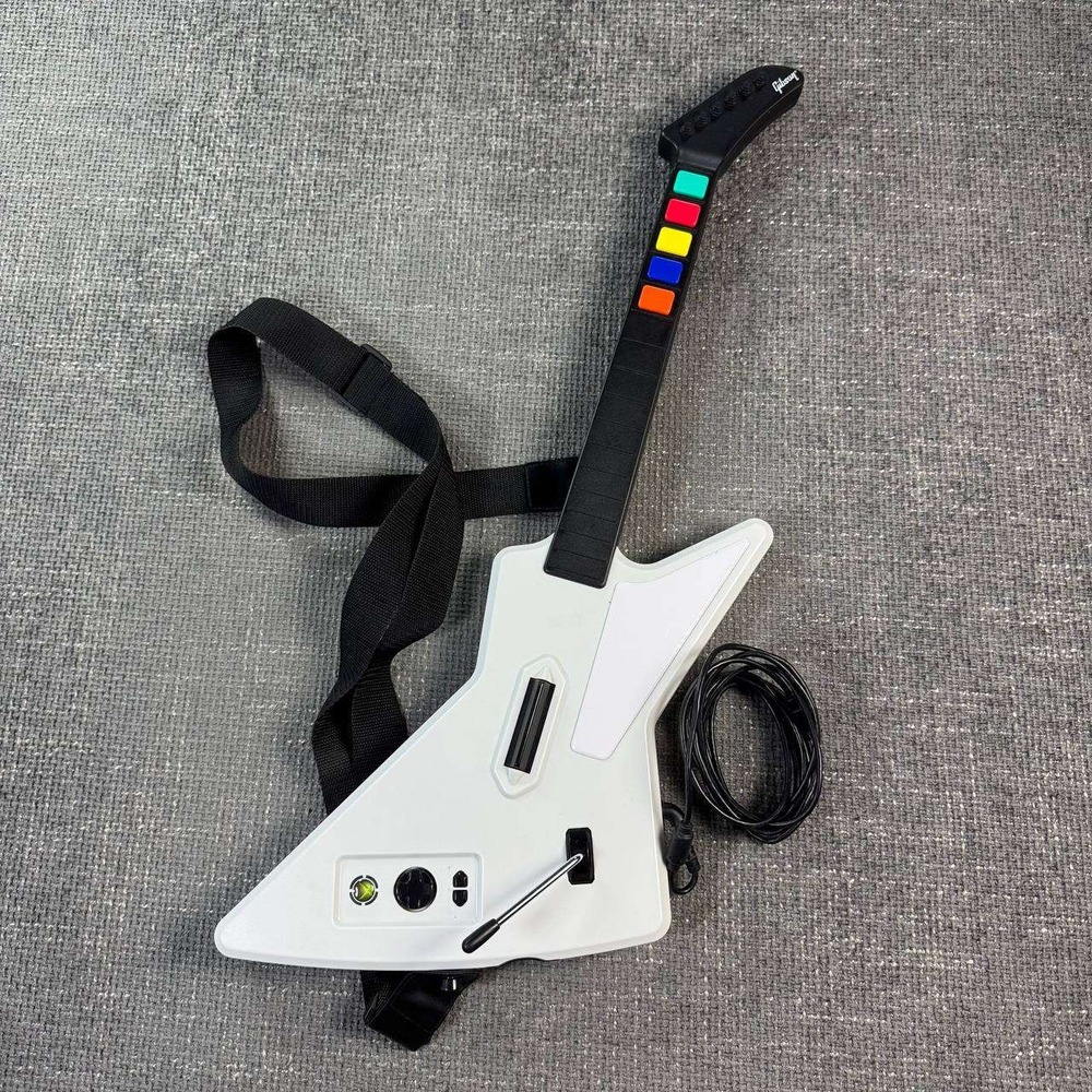 Gibson Guitar Hero X-Plorer Wired Controller Xbox 360 White 95065